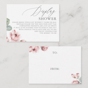 Dusty Rose Flowers Display Shower Enclosure Card