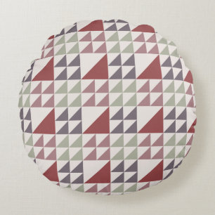 Dusty Rose Geometric Quilt Pattern Throw Pillow