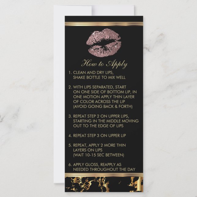 Dusty Rose Glitter Lipsense Senegence Instructions (Front)