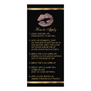 Dusty Rose Glitter Lipstick Instructions Rack Card