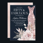Dusty Rose Gold Blush Dress Floral 50th Birthday  Invitation<br><div class="desc">Dusty Rose Gold Blush Dress Floral 50th Birthday Invitation

See matching collection in Niche and Nest Store

Many thanks</div>