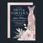 Dusty Rose Gold Blush Dress Floral 50th Birthday  Invitation<br><div class="desc">Dusty Rose Gold Blush Dress Floral 50th Birthday Invitation

See matching collection in Niche and Nest Store

Many thanks</div>