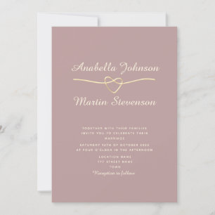 Dusty Rose Gold Minimalist Wedding Invite