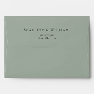 Dusty Rose Gold Sage Green Wedding Envelope