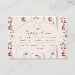 Dusty Rose Grandmillennial Bridal Tea Party  Enclosure Card