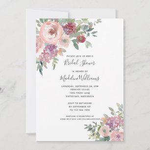 Dusty Rose Greenery Bridal Shower  Invitation