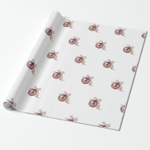 DUSTY ROSE HOLIDAY ORNAMENT WRAPPING PAPER