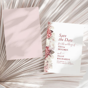 Dusty Rose Hydrangea Floral Save the Date
