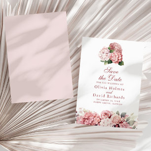 Dusty Rose Hydrangea Save the Date