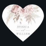Dusty Rose & Ivory Floral Beautiful Wedding  Heart Sticker<br><div class="desc">Dusty Rose & Ivory Floral Beautiful Wedding Love Heart Sticker Favour Seal

We also have plenty of other Invitation and collections.</div>