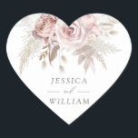 Dusty Rose & Ivory Floral Beautiful Wedding  Heart Sticker<br><div class="desc">Dusty Rose & Ivory Floral Beautiful Wedding Love Heart Sticker Favour Seal

We also have plenty of other Invitation and collections.</div>