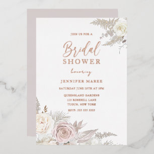 Dusty Rose & Ivory Floral Bridal Shower Rose Gold 