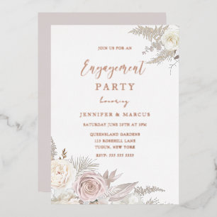 Dusty Rose & Ivory Floral Gold Engagement Party