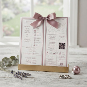 Dusty Rose & Ivory Wedding Infographic Program