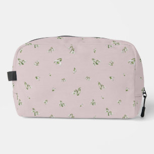 Dusty Rose Japanese Snowdrop Floral Pattern Dopp Kit