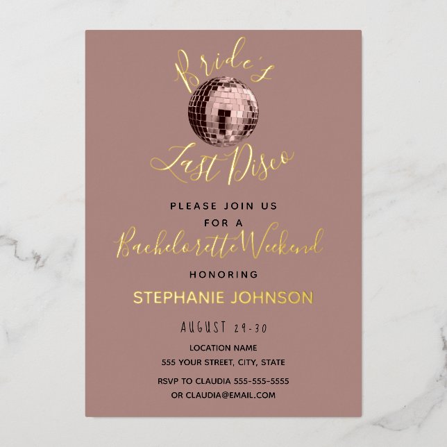 Dusty Rose Last Disco Bachelorette Weekend  (Front)