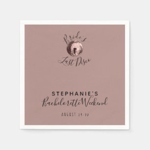 Dusty Rose Last Disco Bachelorette Weekend  Napkin