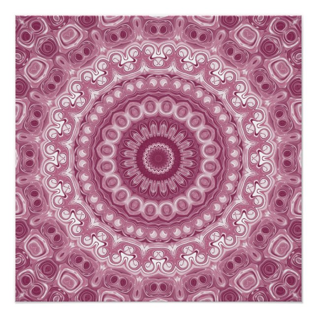 Dusty Rose Mandala Pattern Design Poster (Front)