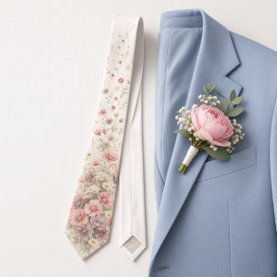Dusty Rose & Mauve Floral Romantic Spring Wedding Tie