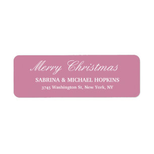 Dusty Rose Merry Christmas Message Family Sheet