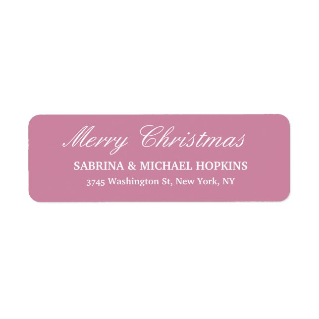 Dusty Rose Merry Christmas Message Family Sheet (Front)