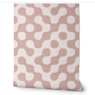 Dusty Rose Mid Century Organic Geometric Dots Wallpaper
