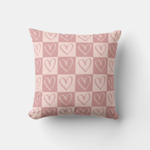 Dusty Rose Minimal Hearts Valentine Gift Cushion