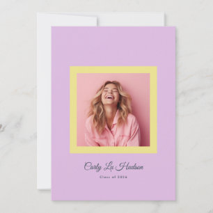 Dusty Rose Minimal High School Photo Grad Frame Announcement