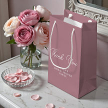 Dusty Rose Minimalist Bridal Shower Thank You