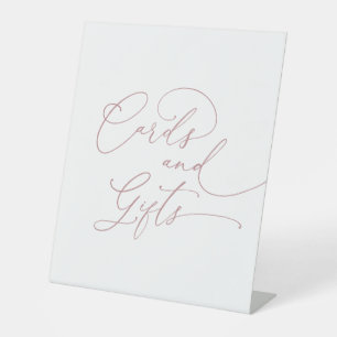 Dusty Rose Minimalist Cards and Gifts Pedestal Sign