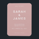 Dusty Rose Minimalist Modern Wedding Save the Date Magnet<br><div class="desc">Dusty Rose Minimalist Modern Wedding Save the Date Magnet. Personalise this save the date card with your details,  message and other information.</div>