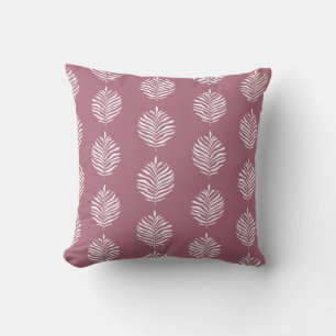 Dusty Rose Minimalist Palm Leaf Pattern Cushion