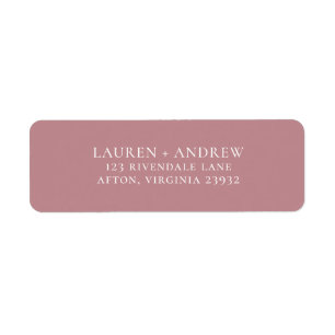 Dusty Rose Minimalist Return Address Label