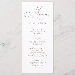 Dusty Rose Minimalist Simple Flat Menu
