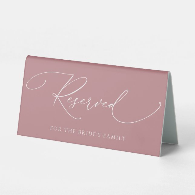 Dusty Rose Minimalist Wedding Reserved (Front)