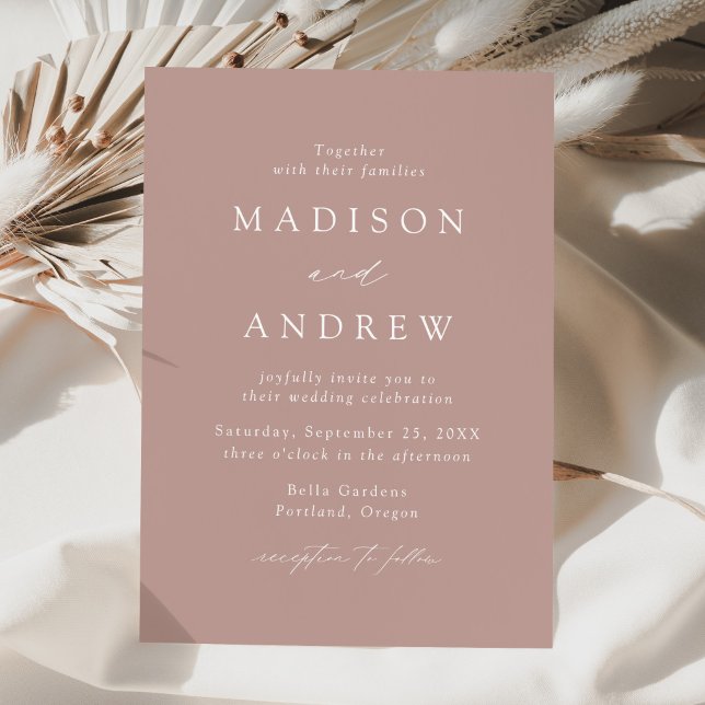 Dusty Rose Modern Elegance Wedding Invitation (Creator Uploaded)