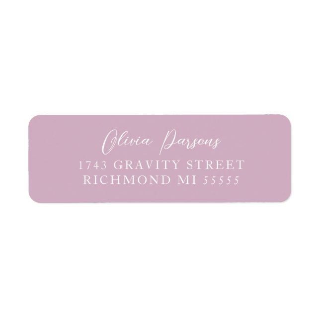 Dusty Rose Modern Elegantly Scripted AddressLabel (Front)