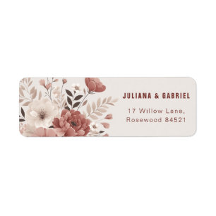 Dusty Rose Modern Floral Wedding Address
