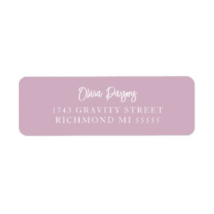Dusty Rose Modern Hand Lettering Scripted Address