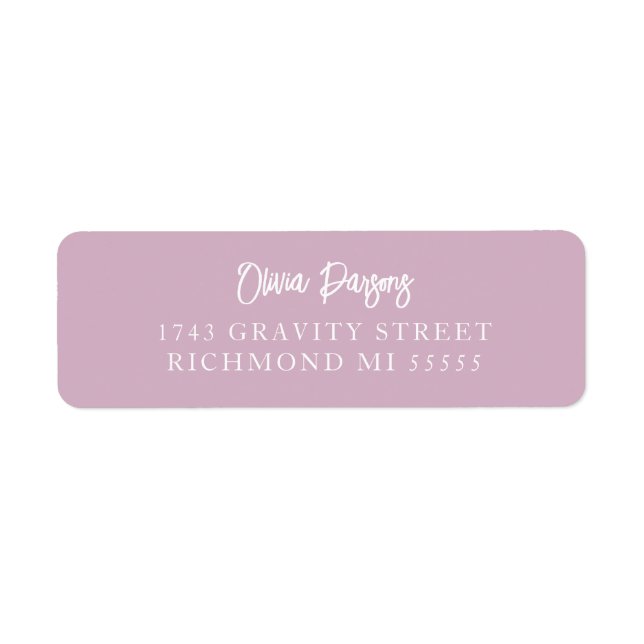 Dusty Rose Modern Hand Lettering Scripted Address (Front)