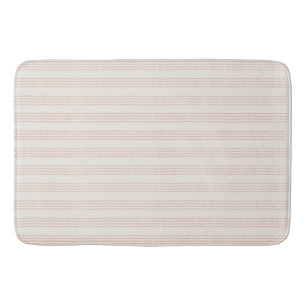 Dusty Rose Modern Minimalist Stripe Boho Bath Mat