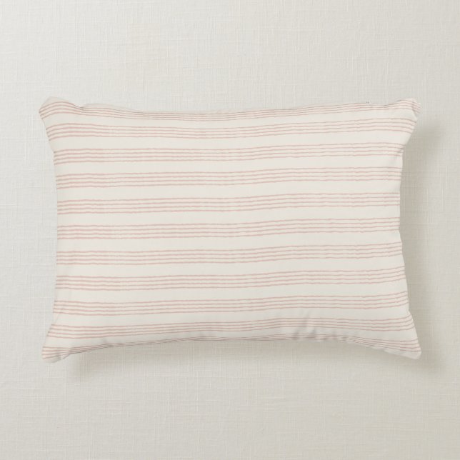 Dusty Rose Modern Minimalist Stripe Boho  Decorative Cushion (Front)