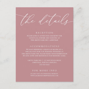 Dusty Rose Modern Minimalist Wedding Enclosure Car