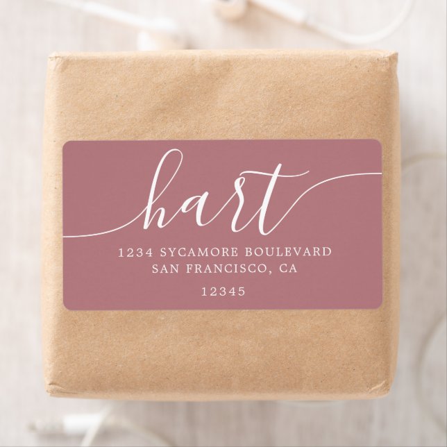 Dusty Rose Modern Script Return Address (Insitu)