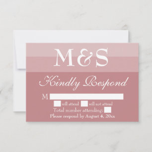 Dusty Rose Modern Script Wedding RSVP Card