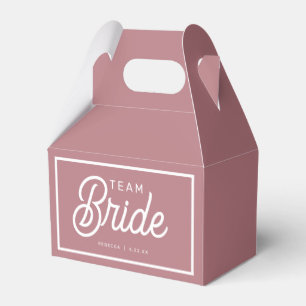 Dusty Rose Modern Team Bride Custom Favour Box