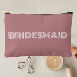 Dusty Rose Modern Typography Bridesmaid Accessory Pouch