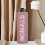 Dusty Rose Modern Typography Groomsman Thermal Tumbler<br><div class="desc">A gift for your wedding groomsman or best man! Keep hot beverages hot and cold beverages cold with this insulated,  metal thermal tumbler that is a trendy,  dusty rose colour along with name printed in white,  modern style typography. Edit your thermal tumbler and replace name with desired name.</div>