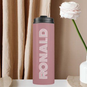 Dusty Rose Modern Typography Personalised Name Thermal Tumbler