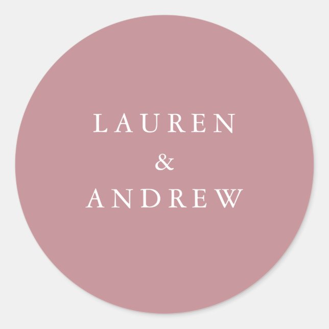 Dusty Rose Modern Wedding Envelope Seals (Front)